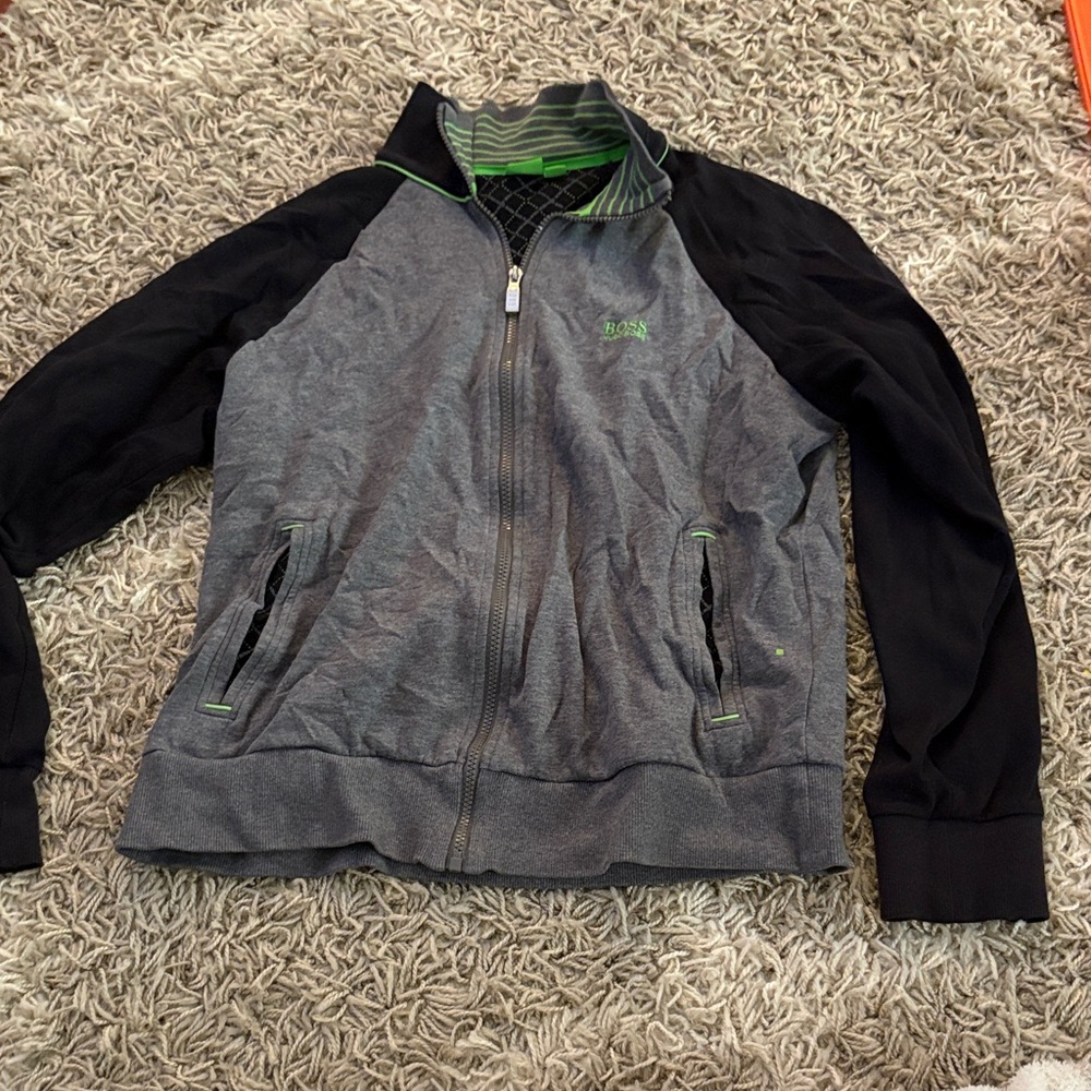 Hugo Boss Men's Gray and Black Lightweight Jacket